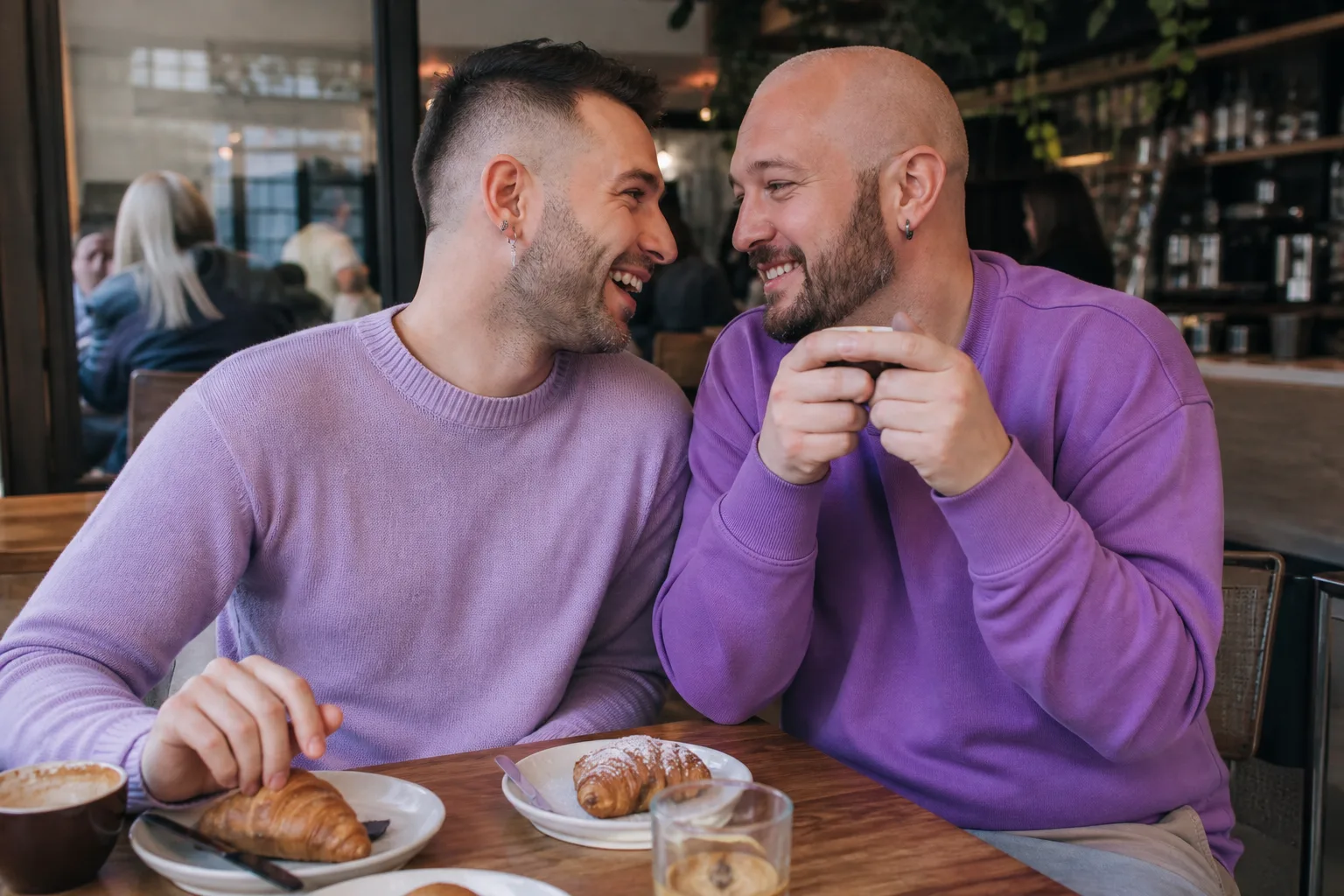 Two men talking over coffee on Orpington High Street