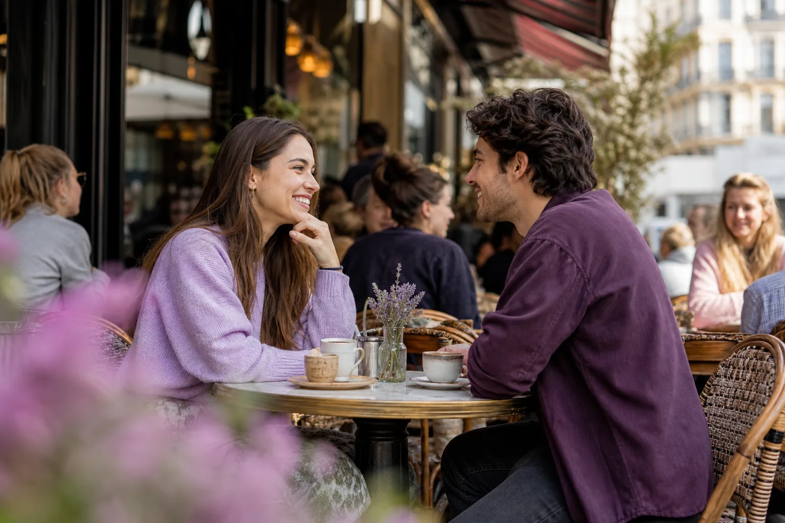 Two people meeting for coffee at an independent cafe in Kent